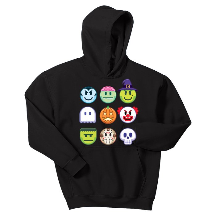 Funny Halloween Emoji's Kids Hoodie