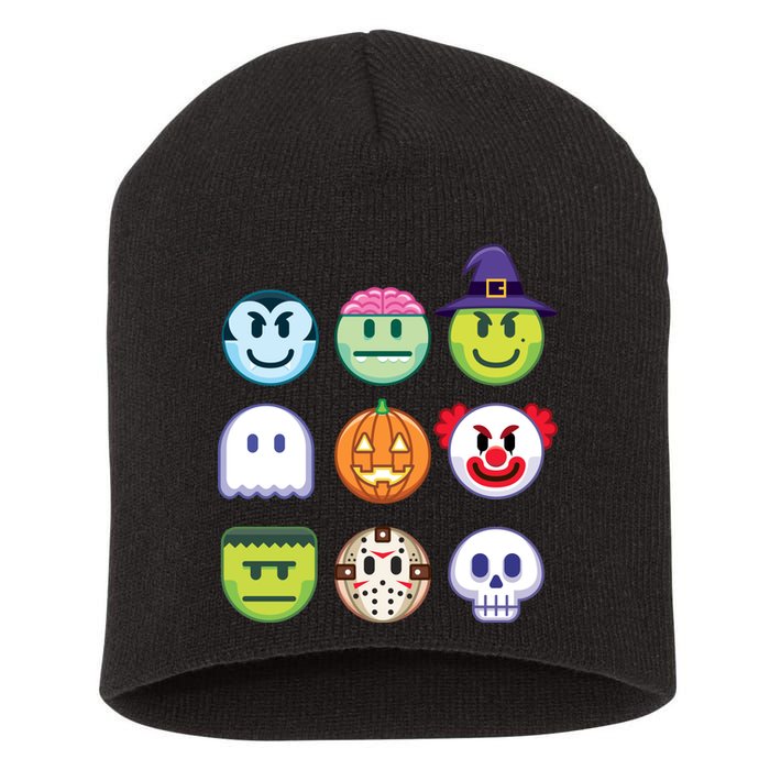 Funny Halloween Emoji's Short Acrylic Beanie