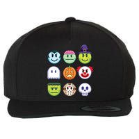 Funny Halloween Emoji's Wool Snapback Cap