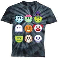 Funny Halloween Emoji's Kids Tie-Dye T-Shirt