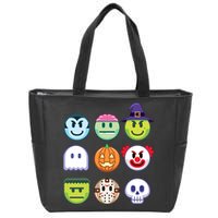 Funny Halloween Emoji's Zip Tote Bag