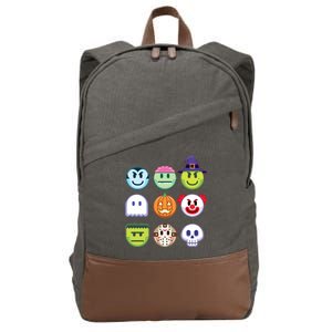 Funny Halloween Emoji's Cotton Canvas Backpack