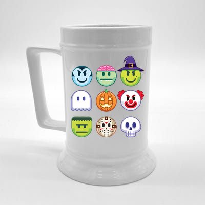 Funny Halloween Emoji's Beer Stein