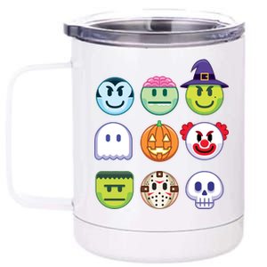 Funny Halloween Emoji's 12 oz Stainless Steel Tumbler Cup