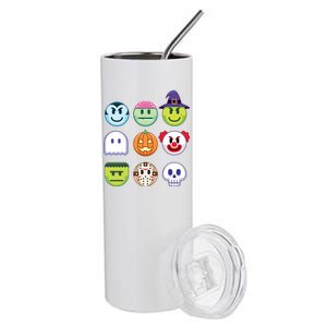 Funny Halloween Emoji's Stainless Steel Tumbler