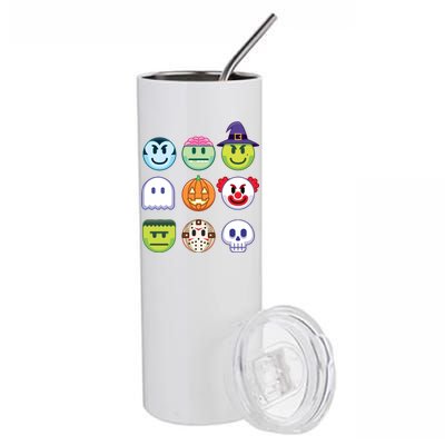 Funny Halloween Emoji's Stainless Steel Tumbler