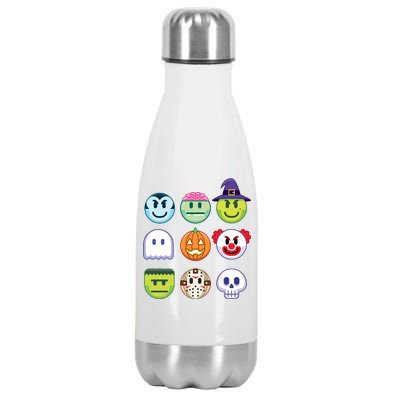 Funny Halloween Emoji's Stainless Steel Insulated Water Bottle