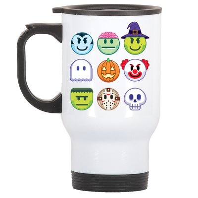 Funny Halloween Emoji's Stainless Steel Travel Mug