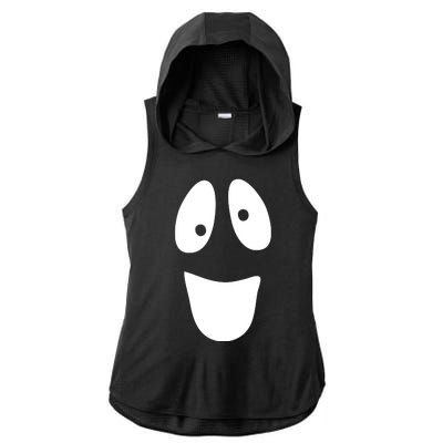 Funny Halloween Ghost Face Ladies PosiCharge Tri-Blend Wicking Draft Hoodie Tank