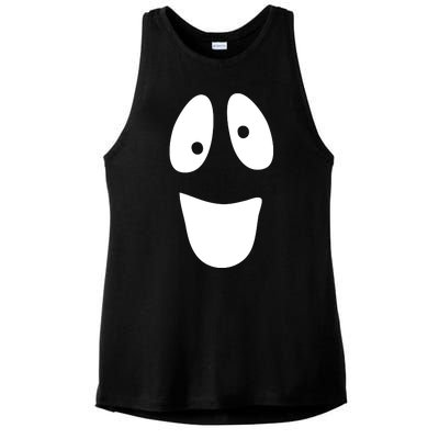 Funny Halloween Ghost Face Ladies PosiCharge Tri-Blend Wicking Tank