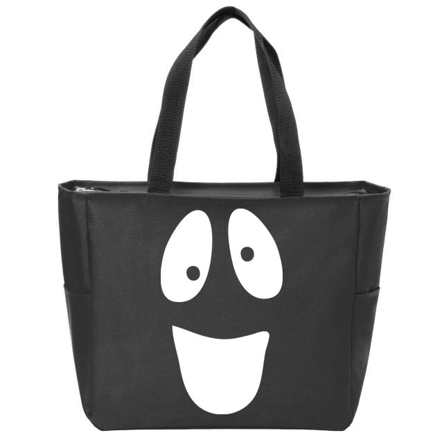 Funny Halloween Ghost Face Zip Tote Bag