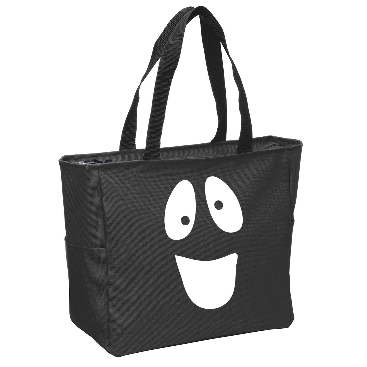 Funny Halloween Ghost Face Zip Tote Bag