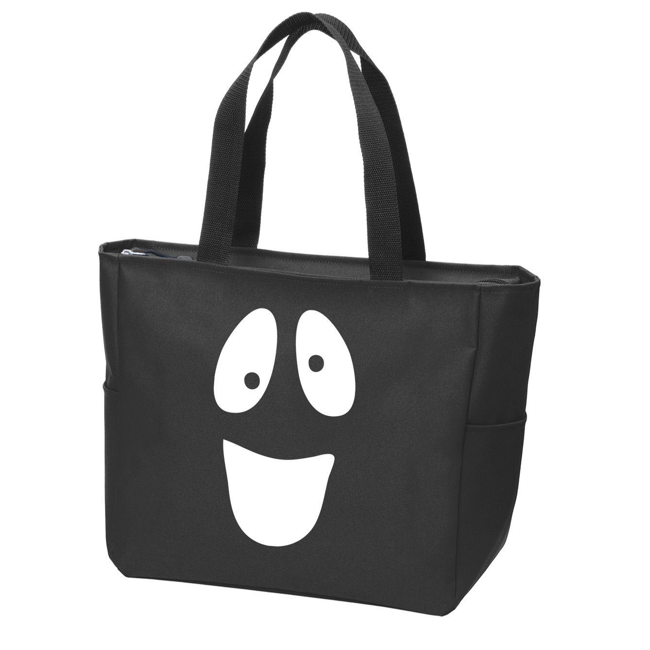 Funny Halloween Ghost Face Zip Tote Bag