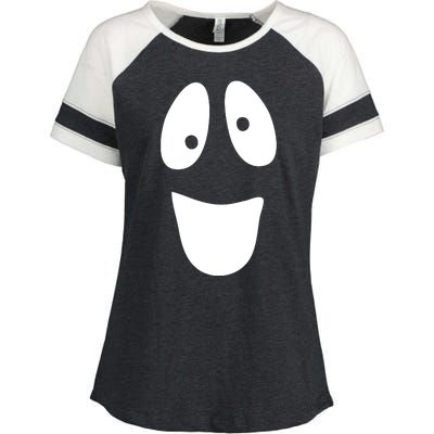 Funny Halloween Ghost Face Enza Ladies Jersey Colorblock Tee