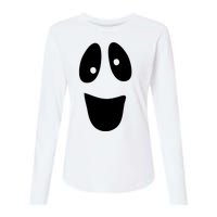 Funny Halloween Ghost Face Womens Cotton Relaxed Long Sleeve T-Shirt