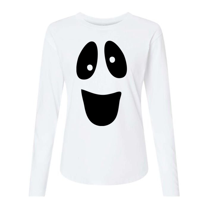 Funny Halloween Ghost Face Womens Cotton Relaxed Long Sleeve T-Shirt