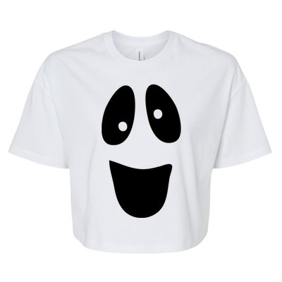 Funny Halloween Ghost Face Bella+Canvas Jersey Crop Tee