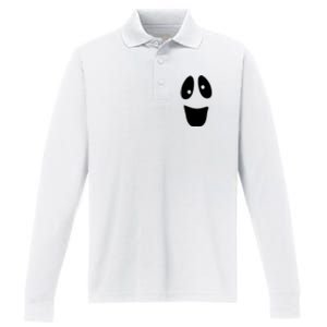 Funny Halloween Ghost Face Performance Long Sleeve Polo