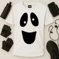 Funny Halloween Ghost Face Cooling Performance Crew T-Shirt