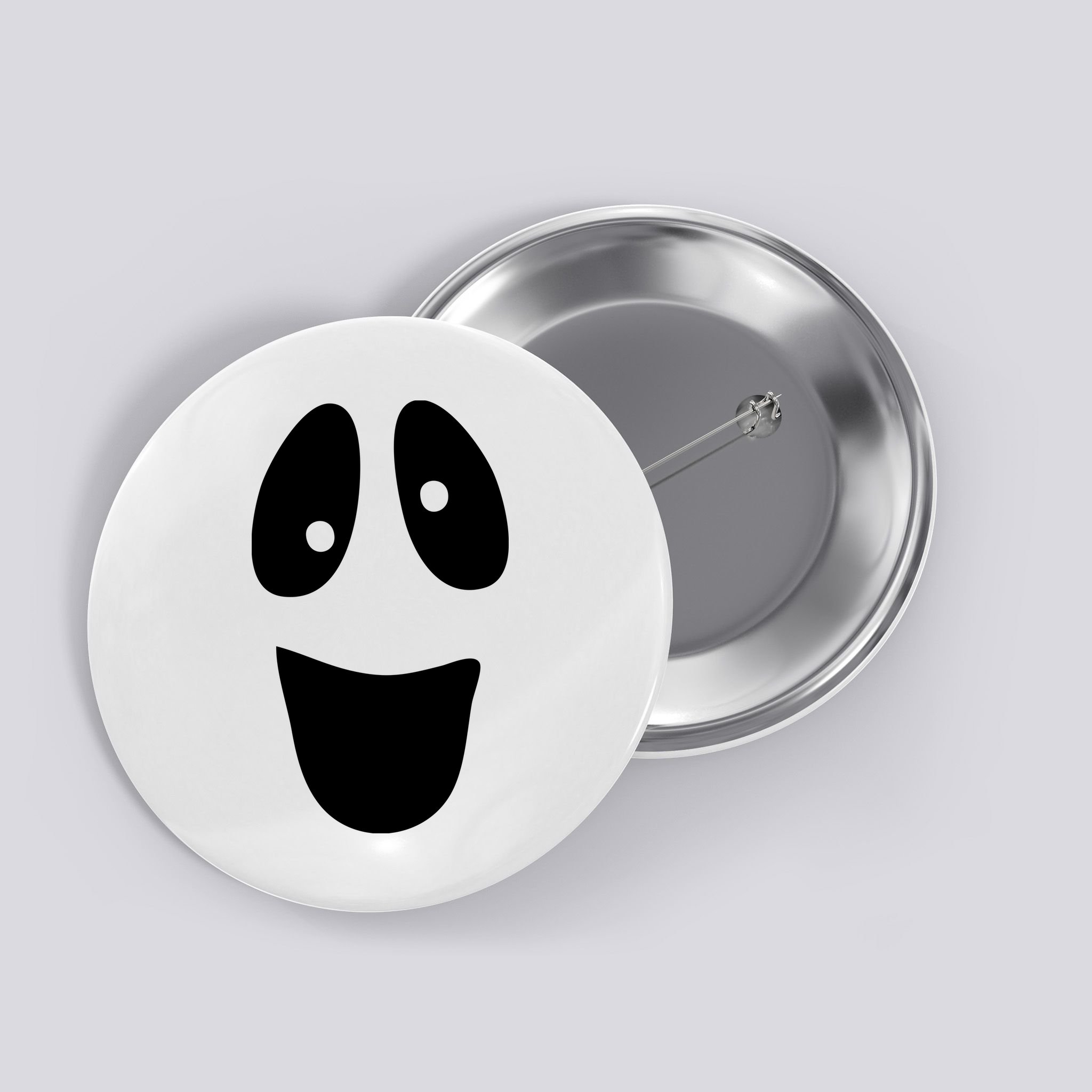 Funny Halloween Ghost Face Button