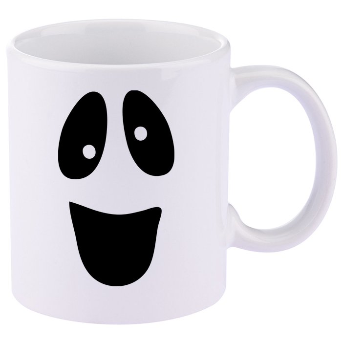 Funny Halloween Ghost Face 11oz C Handle Ceramic Mug