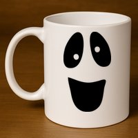 Funny Halloween Ghost Face 11oz C Handle Ceramic Mug