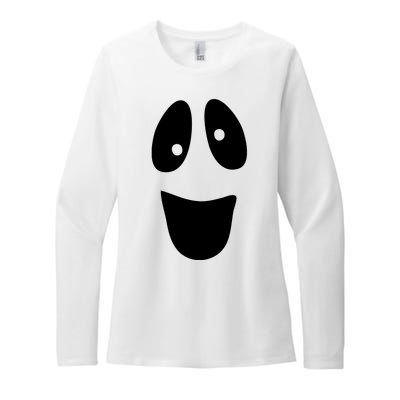 Funny Halloween Ghost Face Womens CVC Long Sleeve Shirt