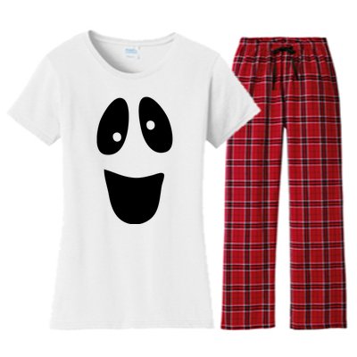 Funny Halloween Ghost Face Women's Flannel Pajama Set