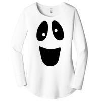 Funny Halloween Ghost Face Women's Perfect Tri Tunic Long Sleeve Shirt