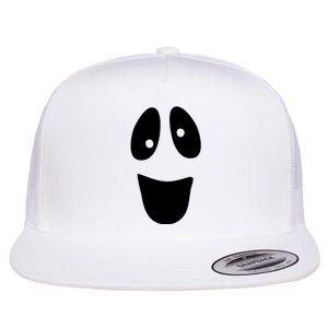 Funny Halloween Ghost Face Flat Bill Trucker Hat