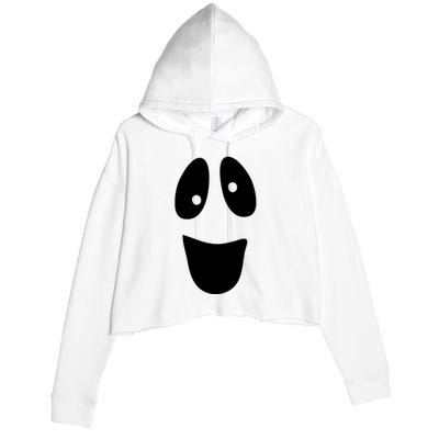 Funny Halloween Ghost Face Crop Fleece Hoodie