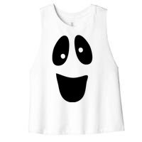 Funny Halloween Ghost Face Women's Racerback Cropped Tank