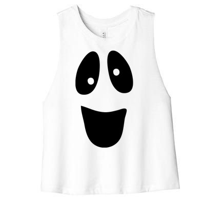 Funny Halloween Ghost Face Women's Racerback Cropped Tank