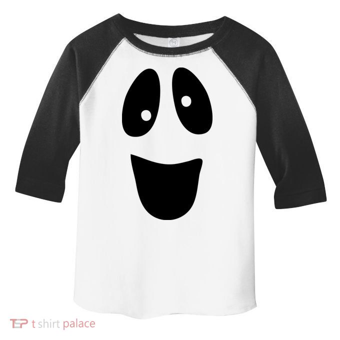 Funny Halloween Ghost Face Toddler Fine Jersey T-Shirt