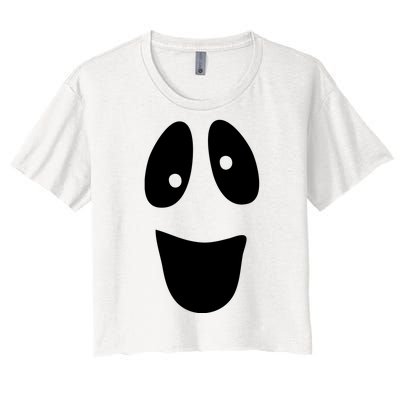 Funny Halloween Ghost Face Women's Crop Top Tee