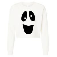 Funny Halloween Ghost Face Cropped Pullover Crew