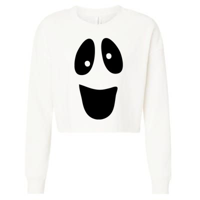 Funny Halloween Ghost Face Cropped Pullover Crew