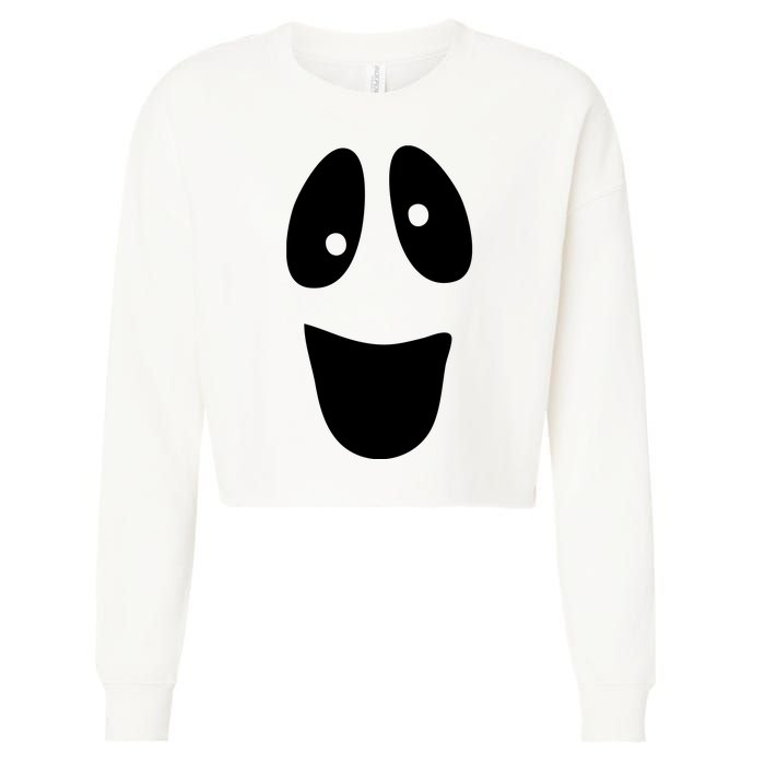 Funny Halloween Ghost Face Cropped Pullover Crew