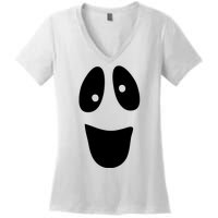 Funny Halloween Ghost Face Women's V-Neck T-Shirt