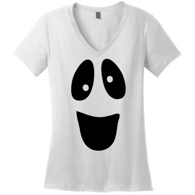 Funny Halloween Ghost Face Women's V-Neck T-Shirt