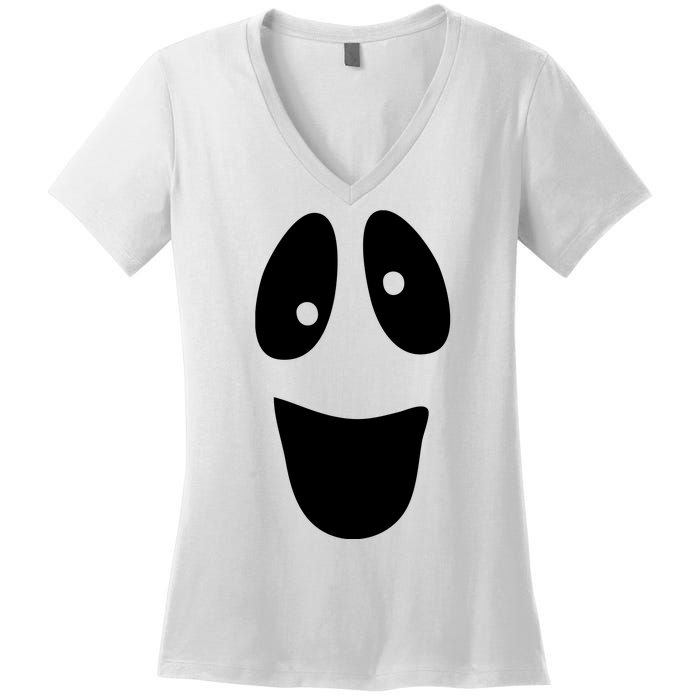 Funny Halloween Ghost Face Women's V-Neck T-Shirt