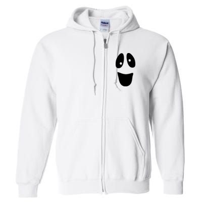 Funny Halloween Ghost Face Full Zip Hoodie