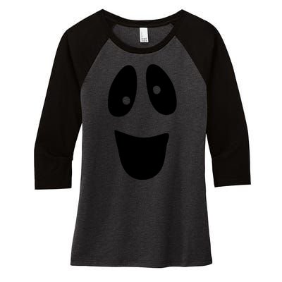 Funny Halloween Ghost Face Women's Tri-Blend 3/4-Sleeve Raglan Shirt