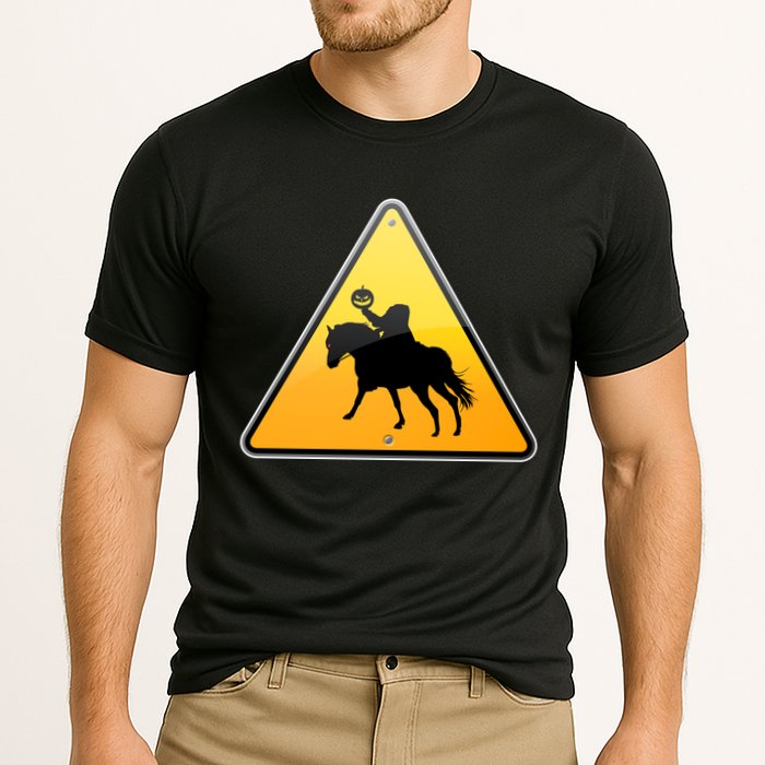 Funny Halloween Headless Horseman Crossing Cooling Performance Crew T-Shirt