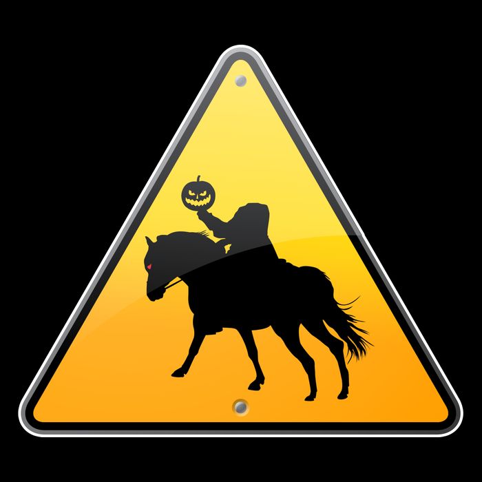 Funny Halloween Headless Horseman Crossing Cooling Performance Crew T-Shirt