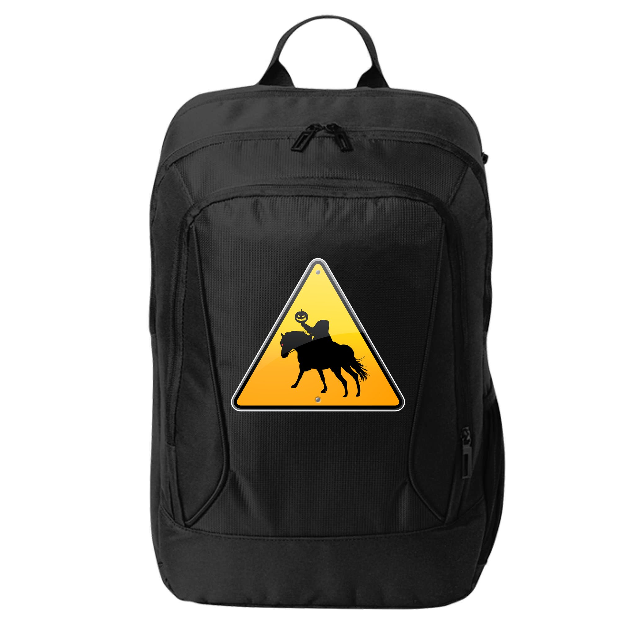 Funny Halloween Headless Horseman Crossing City Backpack