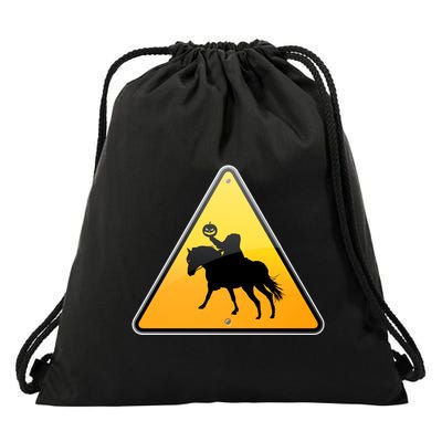 Funny Halloween Headless Horseman Crossing Drawstring Bag