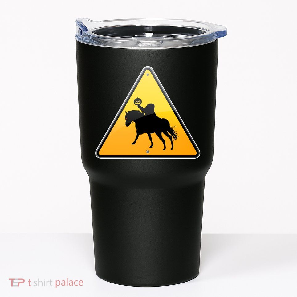 Funny Halloween Headless Horseman Crossing Tumbler