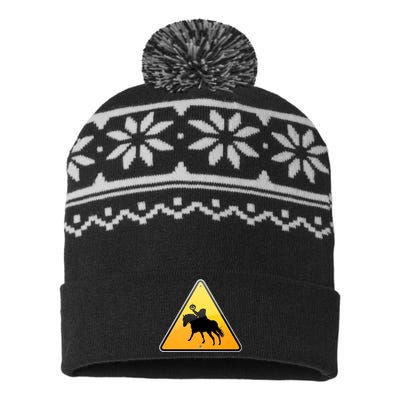 Funny Halloween Headless Horseman Crossing USA-Made Snowflake Beanie