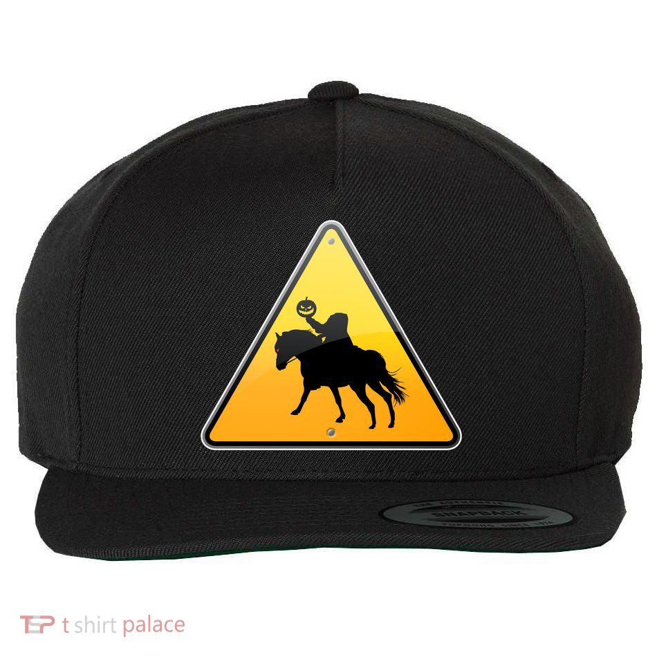 Funny Halloween Headless Horseman Crossing Wool Snapback Cap